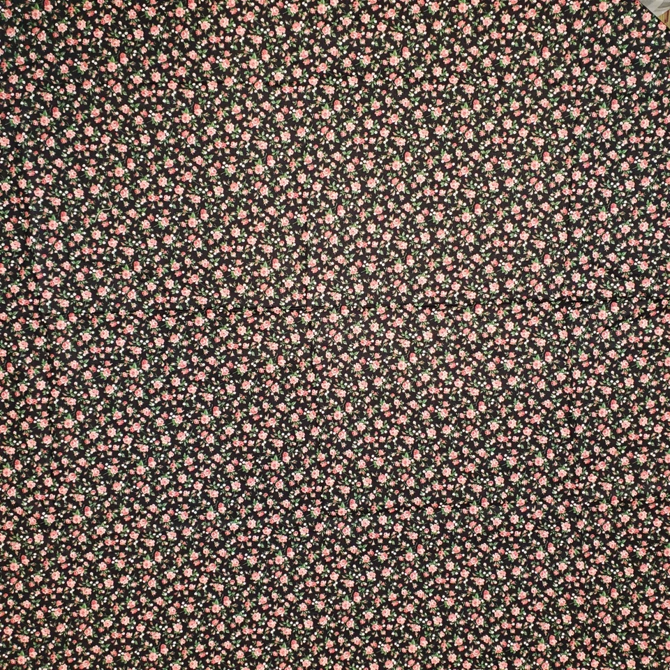 Tecido Cranston Calico rosa rosas preto 70 x 43 - Imagem 4 de 4