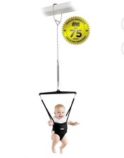 Jolly Jumper Iconic Doorway Baby Jumper, Indoor Exercise Saddle. Black