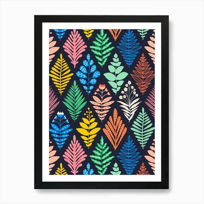 Raute tropische hawaiianische Blumen D gerahmt Wandbild Poster Leinwanddruck Bild