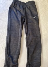 Nike Boys Dri-Fit Jogger Activewear Pants Size 7 Gray Black Elastic Waistband