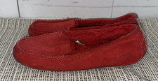 UGG ANSLEY Women  s Suede Moccasin Slippers 1106878 Red Size 9