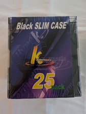 k Hypermedia Black Slim CD DVD Jewel Cases 25 Pack New Sealed Storage Cases