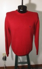 CHAPS Red 100 Cotton Long Sleeve Crew Sweater Men's Size L NWOT