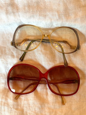 2 Pair Vtg Eyeglasses Clear  Shaded Frames 1970s Womens Gloria Vanderbilt Italy