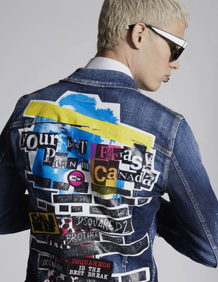 DSQUARED2 Classic Jean Jacket 44【正規品】 Dsquared2 AUTHENTIC ✓ Distressed denim jacket men 44 - 46