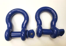 OPENBOX 2x Bow Shackle Blue 7/8" D-Ring 6.5 Ton w 1" Clevis Screw Pin 14000