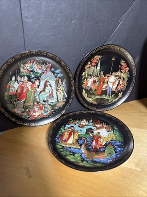 Three Russian Folklore Decorative Plates