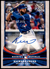 2017 Topps Big League Autograph Rookie Richard Urena #RR-RU Blue Jays Auto RC