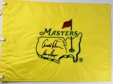 Jack Nicklaus Arnold Palmer Gary Player signed Masters Flag big 3 Beckett loa