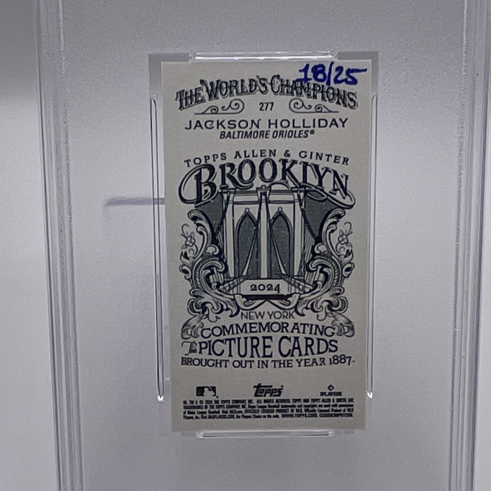 Topps 2024 Allen & Ginter Jackson Holliday #277 Mini Brooklyn Back /25 RC PSA 10 view 4