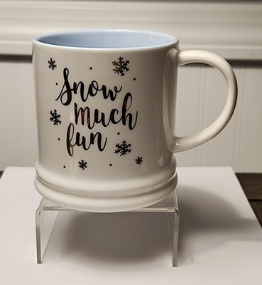 Coffee Mug Cup Snow Much Fun Winter Threshold Target White Blue Center Snowflake