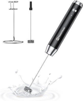 Rechargeable Milk Frother with Stand, Lunafro Handheld Electric Foam Maker Water