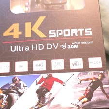 4K SPORTS Ultra HD DV 4K Action Camera Wi-Fi Waterproof Water-Resistant Black