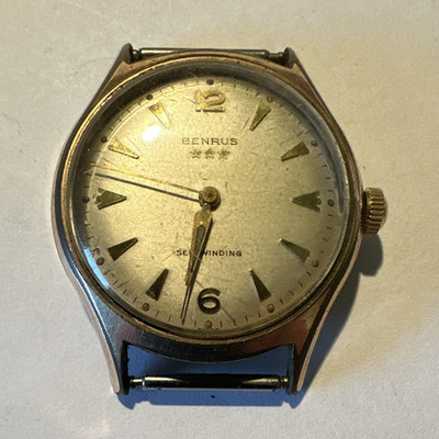 Benrus 3 Star Men s Automatic Analog Watch Silver Dial 32mm Steel 1950s