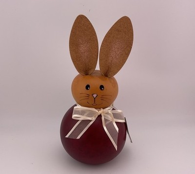 NWT Hand Painted Meadowbrooke Gourds Easter Bunny Rabbit Spring Folk Art - LR2