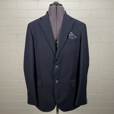 Linea Sartoriale Anzug Sakko Navy Blau Super 150s Wolle 2 Knopf Herren 42R
