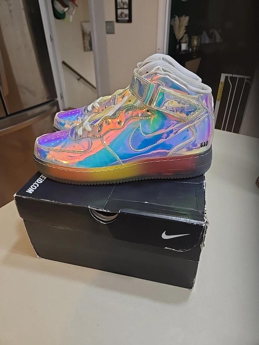 NIKE ナイキ ID Nike Air Force 1 Mid Iridescent ID Blue/Multicolor/Violet for Sale