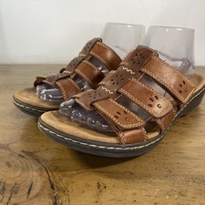 Clarks Women's Size US 8.5W Leisa Spring Comfort Sandals Brown Strappy Boho