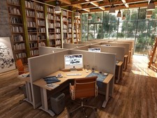 6x6 Cubicles- 54 H- 8 MAN PACKED L Shape Fully Fabric Office Workstations
