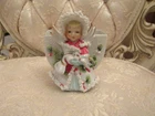 VTG Christmas Angel Planter Hobnail Hollyware