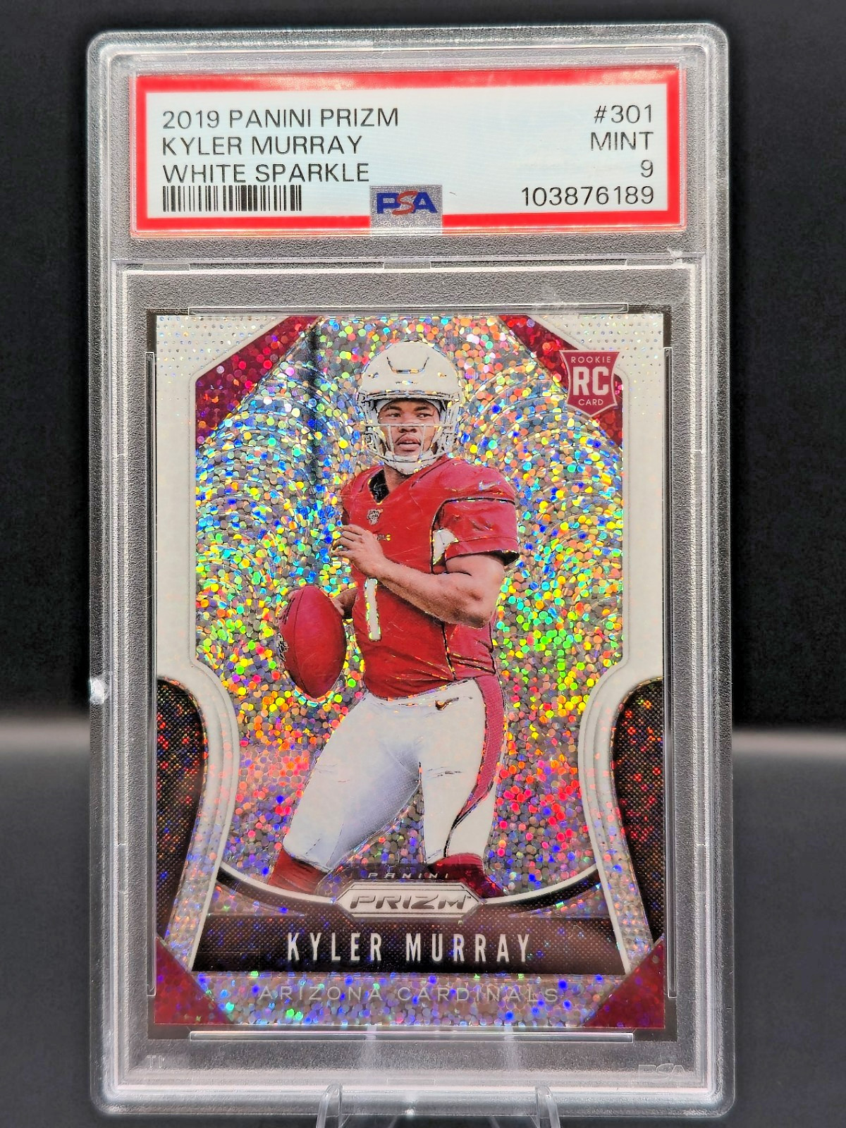 2019 Panini Prizm Kyler Murray White Sparkle Rookie RC PSA 9 Cardinals #301