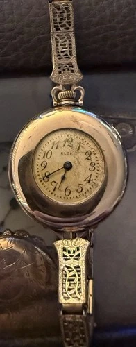 Antique 1917 Lady Elgin 14K Gold Filled Watch Working With Original Case