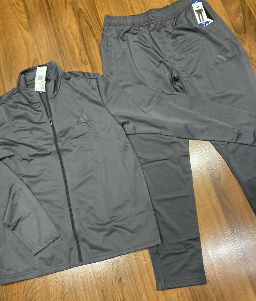 Adidas Para Hombre Conjunto de 2 PANTALONES Tricot Jack Chándal Gris Talla S/M/L/XL/XXL Nuevo Foto 2 de 4