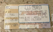 Vintage 1992 Eric Clapton Concert Ticket Stub BJCC Coliseum JVC Roger Forrester