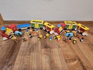 Vintage Fisher Price Little People Circus Train Animals Clowns Accessories Lot