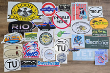 Fly Fishing Sticker Lot Vintage Rare Pebble Mine Patagonia Outfitters Rio Loon