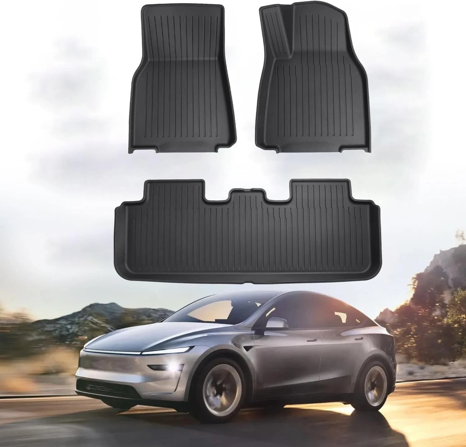 Floor Mats for New 2025 2026 Tesla Model Y Juniper 5-Seats All Weather TPE Floor