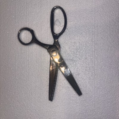 Pinking Shears Gingher 8  Dressmaker Chrome Plated Steel Made In Italy.