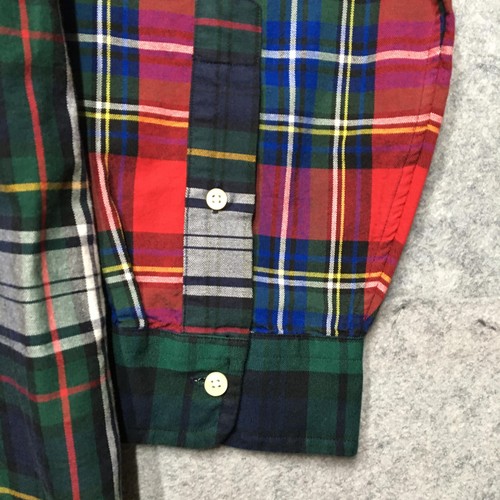 Polo Ralph Lauren camicia uomo XL plaid patchwork vestibilità classica manica lunga Oxford - Foto 2 di 14