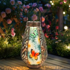 Butterfly Solar Lights Outdoor Decorative, Hanging Solar Outdoor Lanterns Wat...