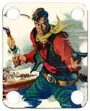 Neckplate to fit Electric Guitar Color Graphic P J Bass Strat Wild West 56