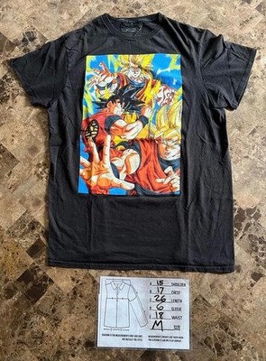 Dragonball Z black T-shirt Rare Goku all forms DBZ ERA Size Medium