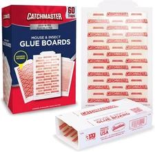 Catchmaster Pro Strength Mouse & Insect Glue Boards 60pk Traps 60-Pack, White 