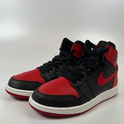 Air Jordan 1 Retro High OG GS Banned 2016 Black Red 575441-001 Kids Size 6Y