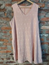 Shein Curve Womens Dress Size 1X Pink Sleeveless V-Neck Textured Shift