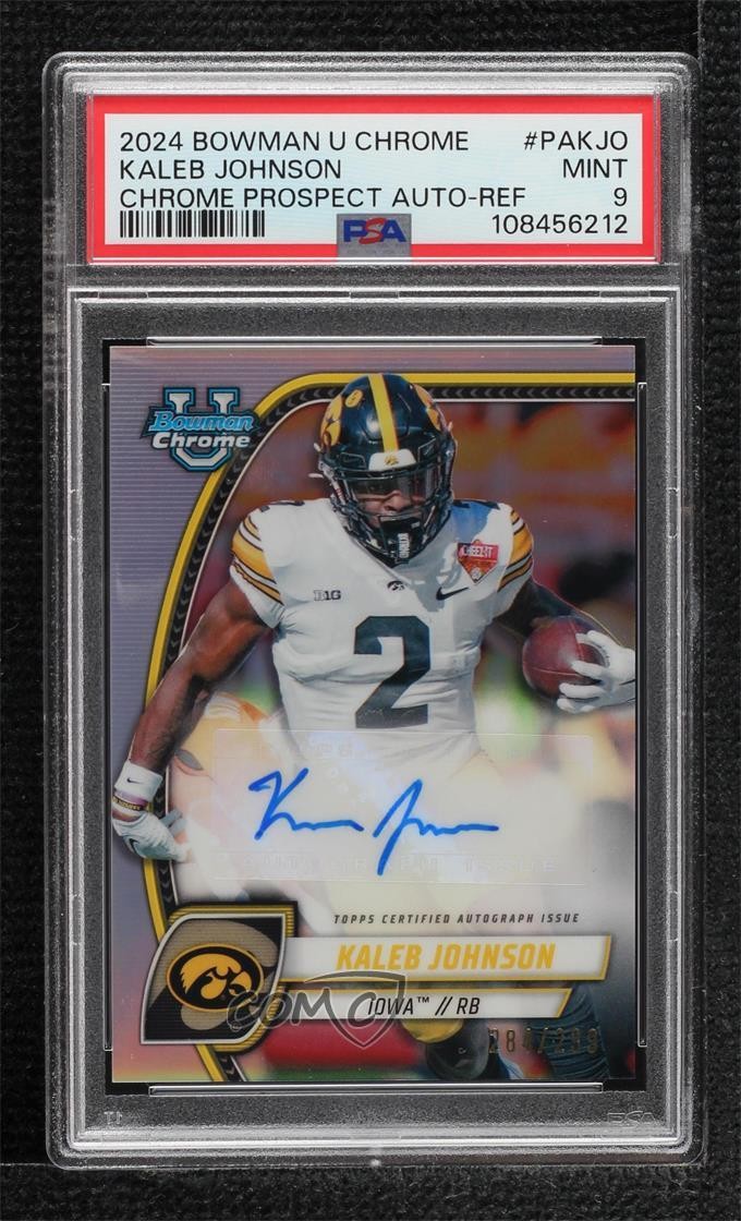 2024 Bowman U Chrome Prospect Refractor 284/299 Kaleb Johnson #PA-KJO Auto 1fl4