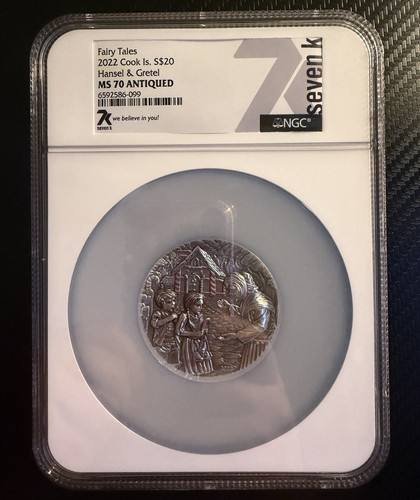 2022 Cook Islands Fairy Tales Hansel & Gretel $20 3oz .999 Silver NGC MS70