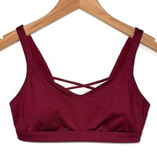 Victorias Secret Sport VSX Strappy Back Kir Merlot Red Sports Bra Size M