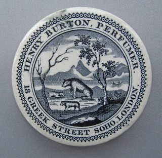 Vintage/Antique Bears Grease Pot Lid Henry Burton Perfumer