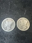 Lot of 2 – 1916 Mercury Dimes 90% Silver US Coins Philadelphia Mint
