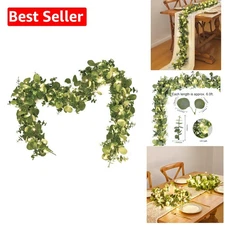 Faux Eucalyptus Garland with LED Lights - 6FT Perfect for Weddings & Parties