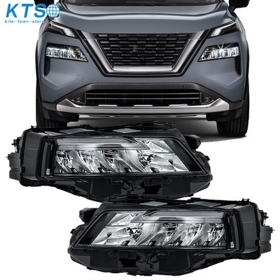Black Trim For Nissan Rogue 2021 2022 2023 Full LED Headlights Pair Left+Right