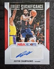 2024-25 Hoops #GS-JCW Justin Champagnie Great SIGnificance Autograph Wizards
