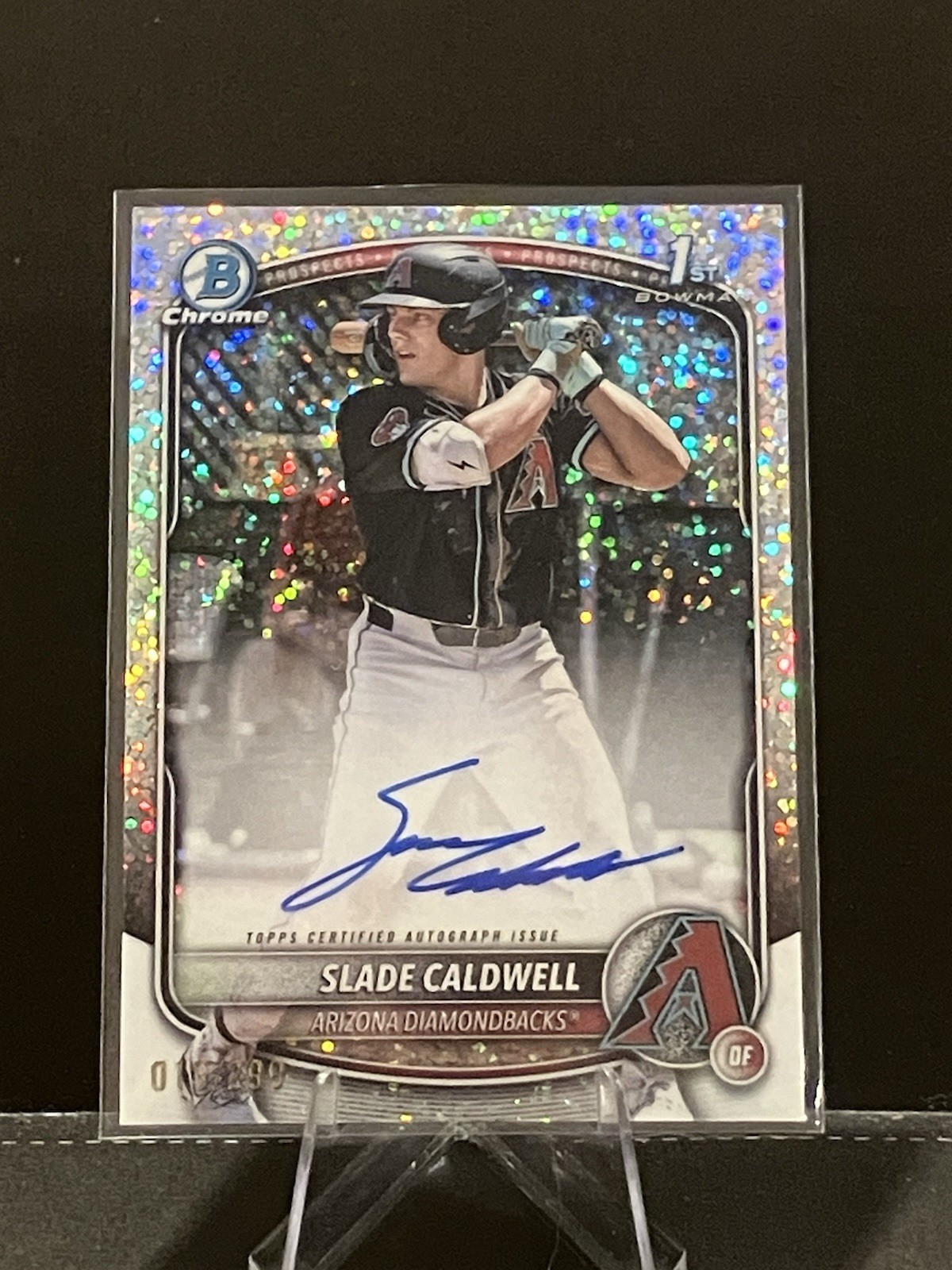 2025 Bowman Chrome Slade Caldwell 1st Speckle Refractor Auto /299 CPA-SC