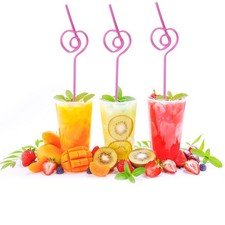 10 Pack Heart-Shaped Party Straws Drinking One Size, Rose Red 10 PCS