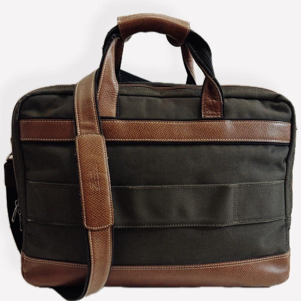 Longchamp Boxford Briefcase Travel Bag Laptop Bag Olive Green Brown Men’s - Image 2 of 4